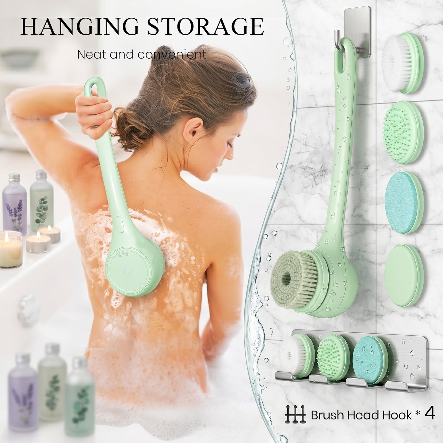 PureScrub™ 5-in-1 Electric Bath Brush — HARD-TO-REACH DIRT IS STILL DIRT | DC04L
