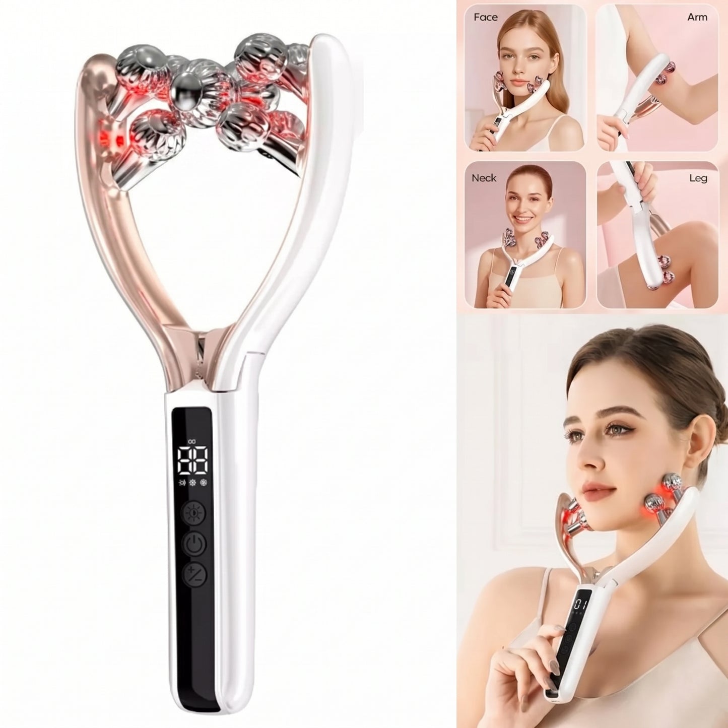 Wireless Facial Massager – Portable Rechargeable Skin Lifting & Puffiness Reducer | DC03L