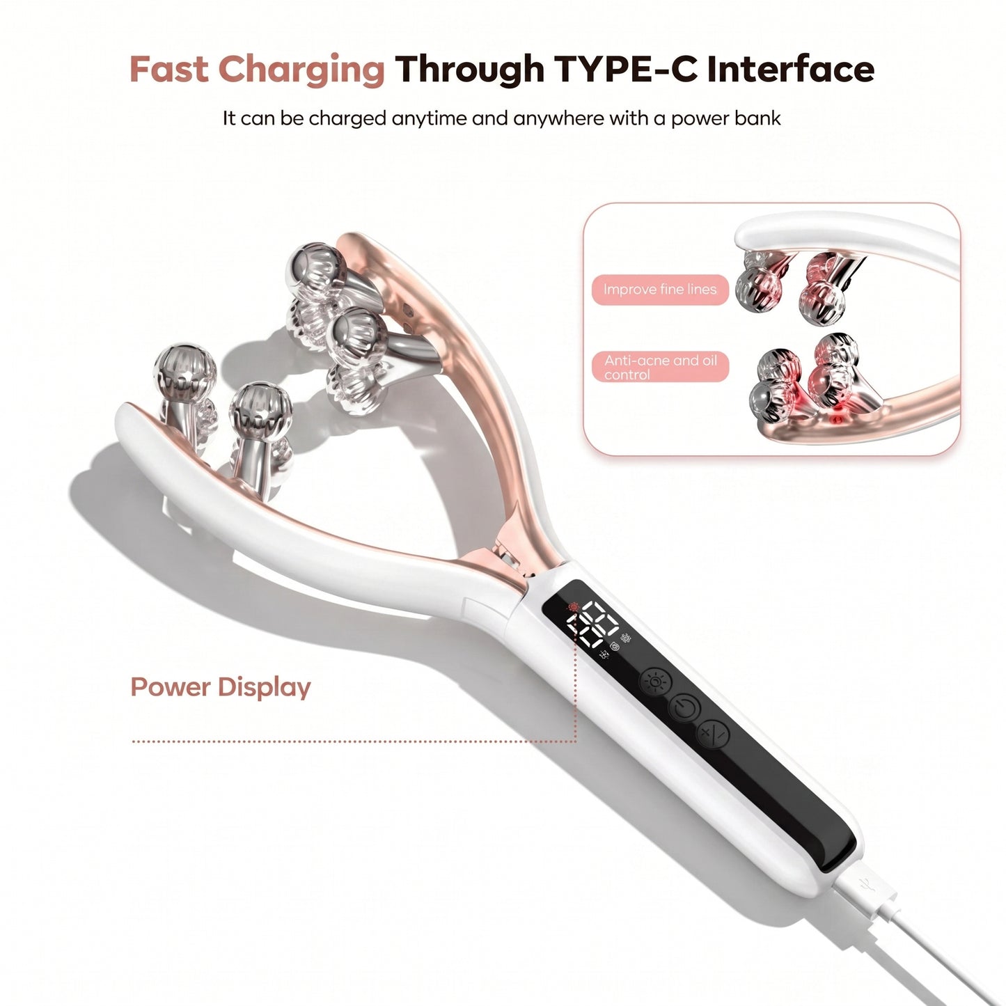 Wireless Facial Massager – Portable Rechargeable Skin Lifting & Puffiness Reducer | DC03L